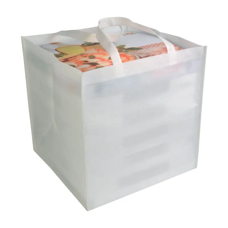 Pungă de cumpărături pentru pizza din material nețesut de 80 g/m² – cu imprimare personalizată