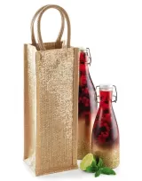 Tote bag din iuta pentru sticla - Shimmer Jute Bottle Bag — fotografia 2