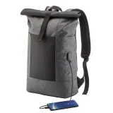 Rucsac pentru laptop din poliester reflectorizant – cu imprimare personalizată — fotografia 1