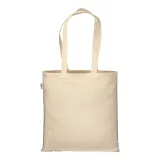 Pungă de cumpărături din bumbac organic, 220 g/m², cu mânere lungi – cu imprimare personalizată — fotografia 3