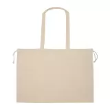 Tote bag mare din bumbac organic cu mânere lungi si snur strangere 180 g/m² — fotografia 3