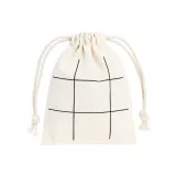 Joc de tic-tac-toe din lemn, cu pungă din bumbac – cu imprimare personalizată — fotografia 1