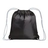 Rucsac din poliester negru 210T, cu închidere cu șnur, colțuri negre întărite – cu imprimare personalizată — fotografia 2