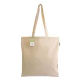 Geantă de cumpărături din bumbac organic, 140 g/m², cu mânere lungi – cu imprimare personalizată — fotografia 3