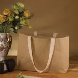 Tote bag din iuta cu maner din bumbac 39x30x10cm — fotografia 2