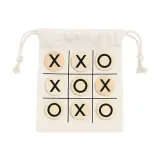 Joc de tic-tac-toe din lemn, cu pungă din bumbac – cu imprimare personalizată — fotografia 3