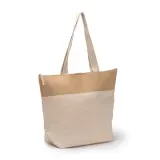 Cooler bag Morea greige din iută 280 g/m² cu fermoar — fotografia 1