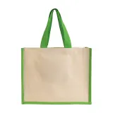 Geantă de cumpărături din pânză și iută, cu pliu lateral – cu imprimare personalizată — fotografia 2