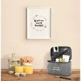 Geantă de toaletă de înaltă densitate 300D cu mâner căptușit Eliza – cu imprimare personalizată — fotografia 4