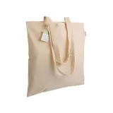 Geantă de cumpărături din bumbac organic, 140 g/m², cu mânere lungi – cu imprimare personalizată — fotografia 1