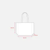 Geantă de cumpărături din iută, cu mânere lungi și pliu lateral – cu imprimare personalizată — fotografia 3