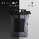 Rucsac pentru laptop din poliester reflectorizant – cu imprimare personalizată — fotografia 3