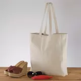 Tote bag cu burduf din bumbac premium de 300g cu mânere lungi 38x42+9 cm — fotografia 2