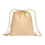 Rucsac din bumbac organic de 220 g/m², cu închidere cu șnur – cu imprimare personalizată — fotografia 2
