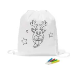 Rucsac cu snur de colorat pentru copii Glencoe – cu imprimare personalizată — fotografia 1