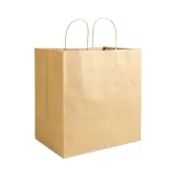 Hârtie 100% reciclată, 100 gr/m², pungă de cumpărături cu pliu lateral – cu imprimare personalizată — fotografia 1