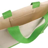 Geantă de cumpărături din pânză și iută, cu pliu lateral – cu imprimare personalizată — fotografia 3