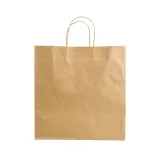 Hârtie 100% reciclată, 100 gr/m², pungă de cumpărături cu pliu lateral – cu imprimare personalizată — fotografia 2