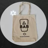 Tote bag cu burduf din bumbac premium de 240g cu mânere lungi 38x42x9cm — fotografia 4