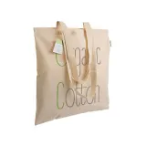 Geantă de cumpărături din bumbac organic, 140 g/m², cu mânere lungi – cu imprimare personalizată — fotografia 4
