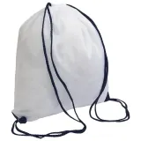 Rucsac alb din poliester 210T, cu închidere cu șnur, colțuri întărite – cu imprimare personalizată — fotografia 1