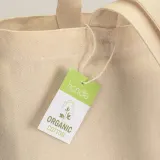 Pungă de cumpărături din bumbac organic, 220 g/m², cu mânere lungi – cu imprimare personalizată — fotografia 4