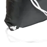 Rucsac din poliester negru 210T, cu închidere cu șnur, colțuri negre întărite – cu imprimare personalizată — fotografia 3