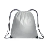 Rucsac alb din poliester 210T, cu închidere cu șnur, colțuri întărite – cu imprimare personalizată — fotografia 2