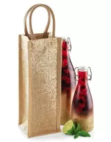 Tote bag din iuta pentru sticla - Shimmer Jute Bottle Bag — fotografia 1