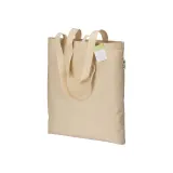 Pungă de cumpărături din bumbac organic, 190 g/m², cu mânere lungi – cu imprimare personalizată — fotografia 1