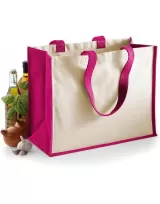 Tote bag pictat clasic bumbac si Iuta - Printers' Jute Classic Shopper — fotografia 3