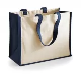 Tote bag pictat clasic bumbac si Iuta - Printers' Jute Classic Shopper — fotografia 1