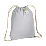 Pungă din bumbac organic cu șnur și colțuri întărite 140 g/m² – cu imprimare personalizată — fotografia 1