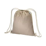Rucsac din bumbac reciclat de 180 g/m², cu închidere cu șnur – cu imprimare personalizată — fotografia 1