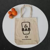 Tote bag cu burduf din bumbac premium de 240g cu mânere lungi 38x42x9cm — fotografia 3