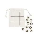 Joc de tic-tac-toe din lemn, cu pungă din bumbac – cu imprimare personalizată — fotografia 2