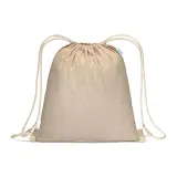 Rucsac din bumbac reciclat de 180 g/m², cu închidere cu șnur – cu imprimare personalizată — fotografia 2