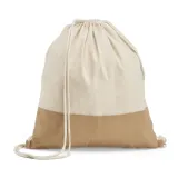 Rucsac cu snur 100% bumbac (160 g/m²) Sablon – cu imprimare personalizată — fotografia 3