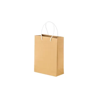 Pungă din hârtie reciclată de 150 g/m², cu pliu lateral și mânere scurte colorate din bumbac reciclat – cu imprimare personalizată
