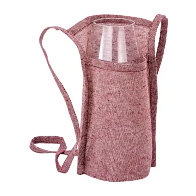 Suport pentru pahare de degustare din bumbac reciclat de 150 g/m², cu șnur de 90 cm. – cu imprimare personalizată