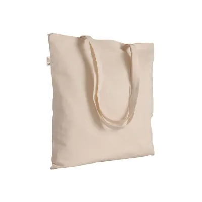 Geantă de mână în culori uni, confecționată din bumbac reciclat de 280 g/m² din poliester – cu imprimare personalizată