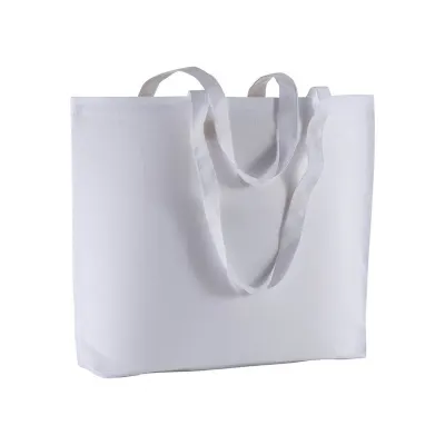Pungă de cumpărături din bumbac de 135 g/m², cu mânere lungi și întăritură la fund – cu imprimare personalizată