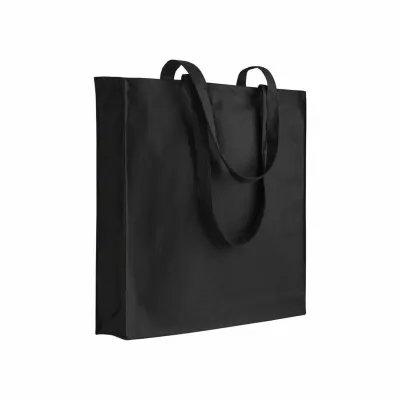 Pungă din bumbac de 180 g/m², cu mânere lungi și pliu lateral – cu imprimare personalizată