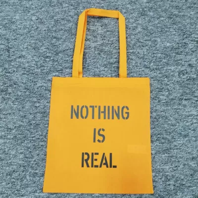 Sacosa panza portocalie personalizata nothing is real e