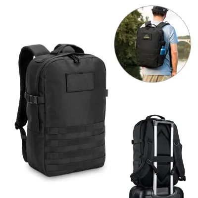 Rucsac în stil militar din poliester reciclat 600D, de înaltă densitate și căptușeală din poliester reciclat 210D 17'3' Edinburgh Bpack – cu imprimare personalizată