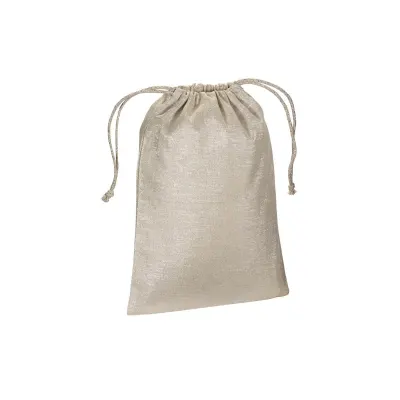Pungă cadou din policoton strălucitor, de 90 g/m², cu închidere cu șnur din cotton – cu imprimare personalizată