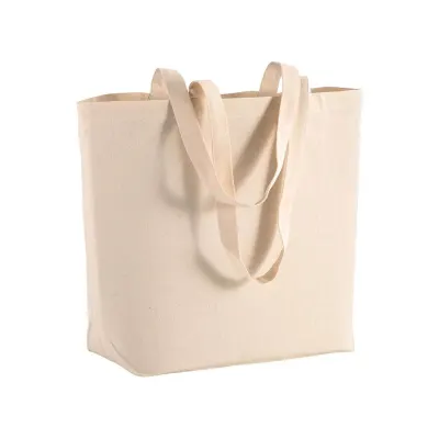 Pungă de cumpărături din bumbac de 135 g/m², cu mânere lungi și întăritură la fund – cu imprimare personalizată