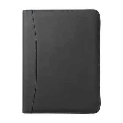 Mapă pentru documente format A4 din PU reciclat, cu închidere cu fermoar. Organizator interior – cu imprimare personalizată