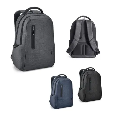 Rucsac pentru laptop din nailon reciclat 2Tone, rezistent la apă, cu compartiment 210D Re-Boston – cu imprimare personalizată