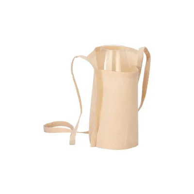 Suport pentru pahare de degustare din bumbac organic de 150 g/m², cu șnur de 90 cm. – cu imprimare personalizată